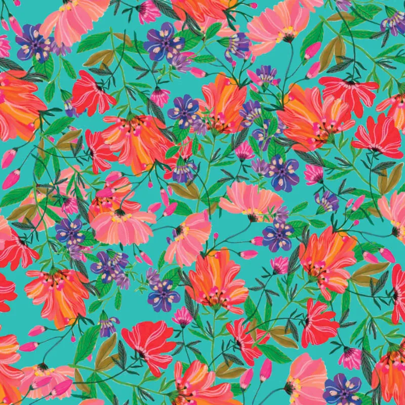 Viscose met Flowers 'Roeqiya'